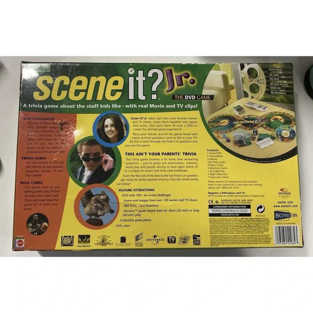 Scene It? Jr. The DVD Game Trivia For Kids Ages 8+ By Mattel New Sealed